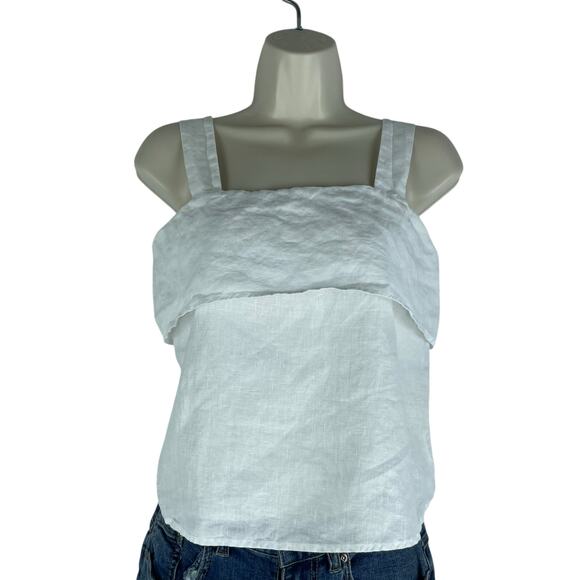 Quince 100% European Linen Square Neck Tank Top White Size XS - Picture 3 of 10